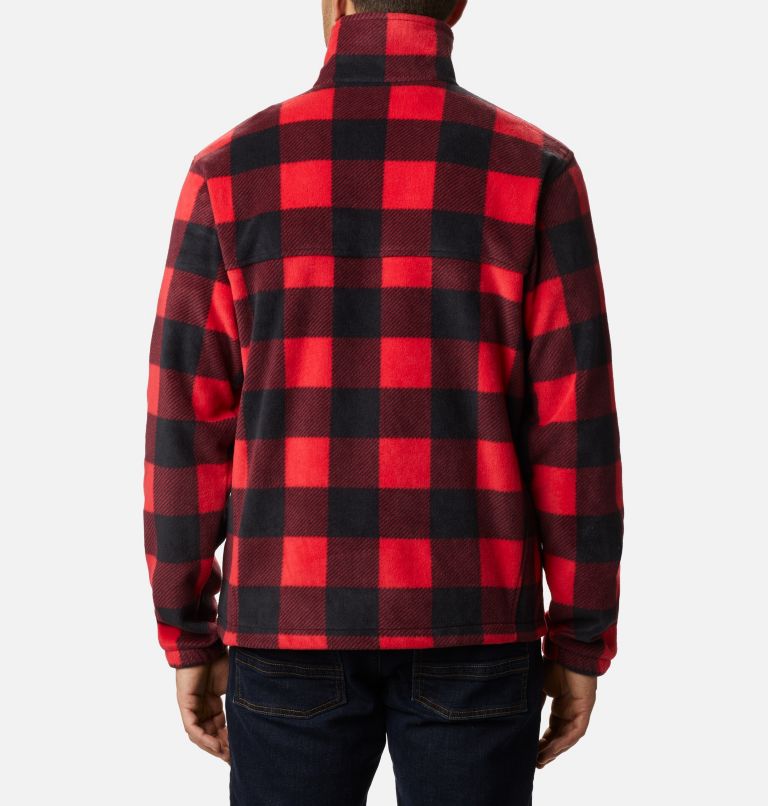 Men’s Steens Mountain Printed Fleece Jacket, Color: Mountain Red Check Print