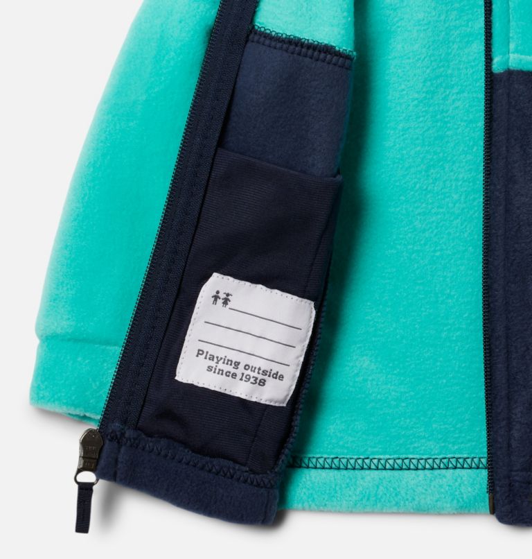 Boys’ Infant Steens Mountain II Fleece Jacket, Color: Collegiate Navy, Electric Turquoise, image 3