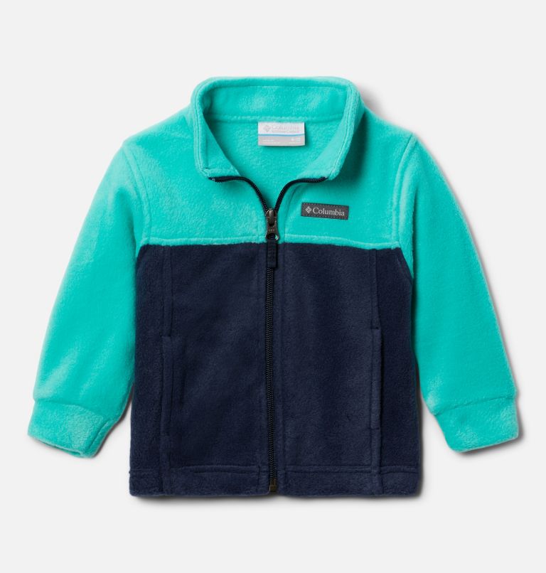 Thumbnail: Boys’ Infant Steens Mountain II Fleece Jacket, Color: Collegiate Navy, Electric Turquoise, image 1