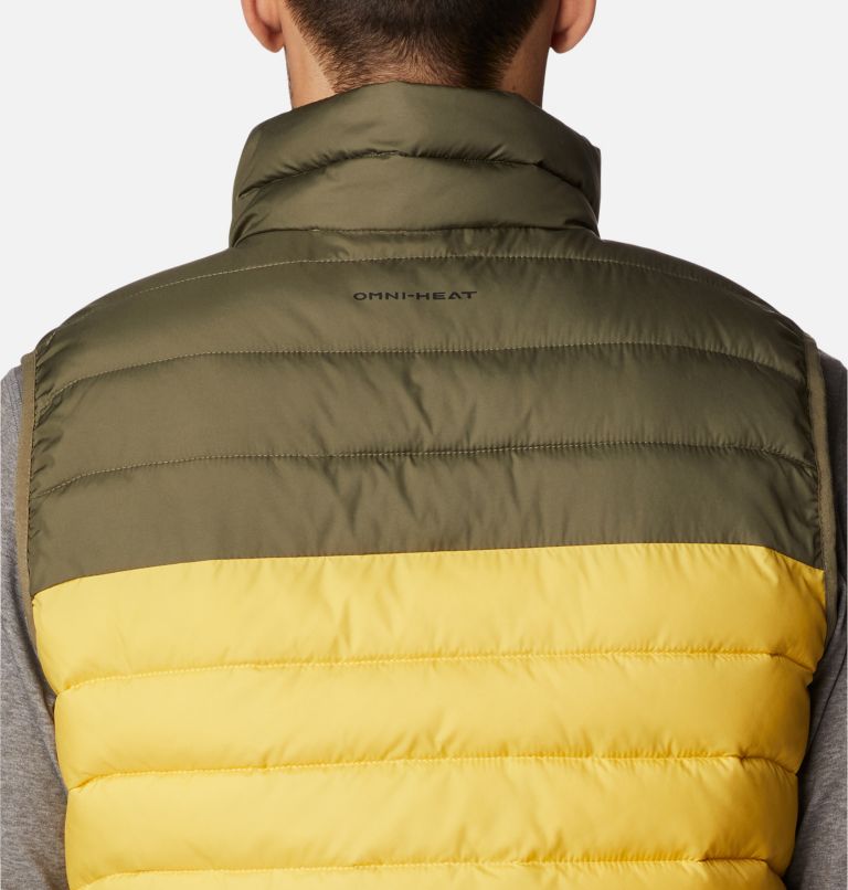 Thumbnail: Men's Powder Lite Insulated Vest, Color: Golden Nugget, Stone Green, image 8