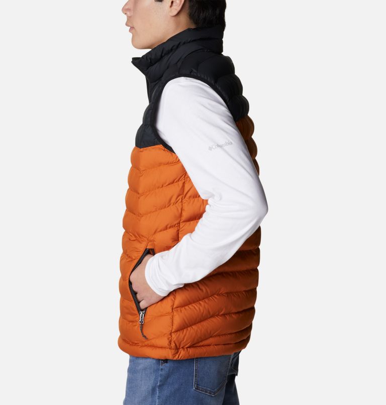 Men's Powder Lite Vest, Color: Warm Copper, Black, image 3