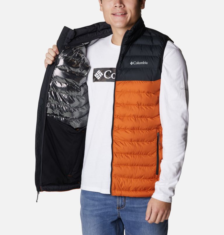 Men's Powder Lite Vest, Color: Warm Copper, Black, image 5