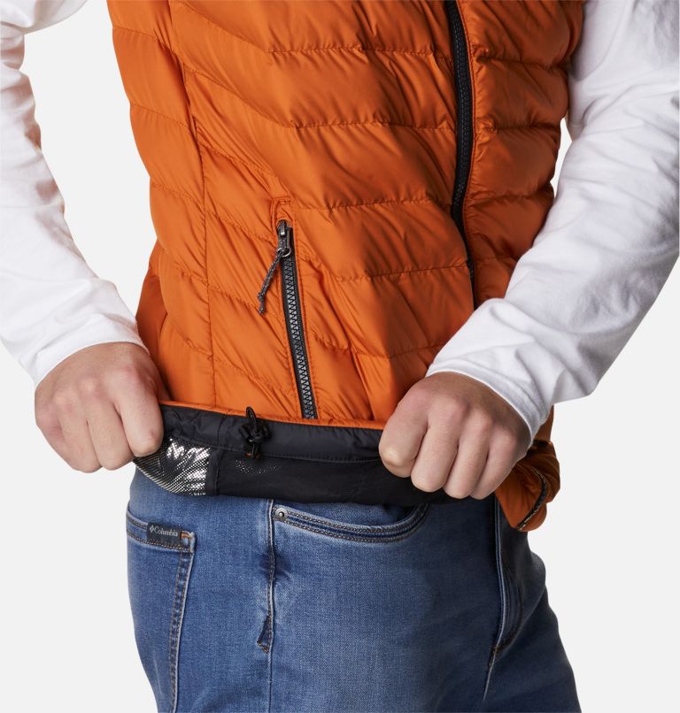 Thumbnail: Men's Powder Lite Vest, Color: Warm Copper, Black, image 8
