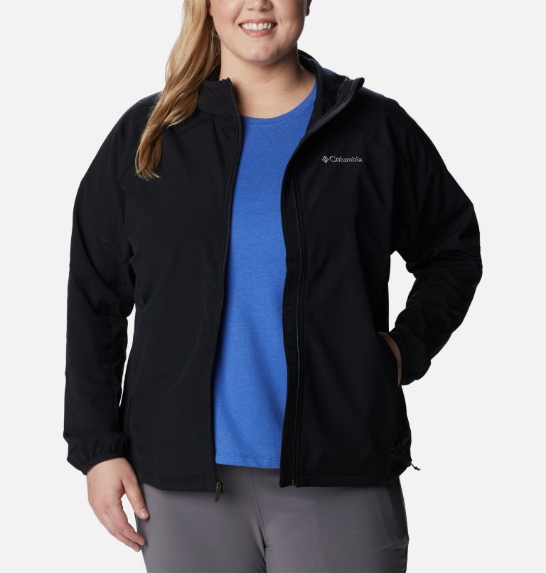 Women's Sweet As Softshell Hooded Jacket - Plus Size, Color: Black, image 7