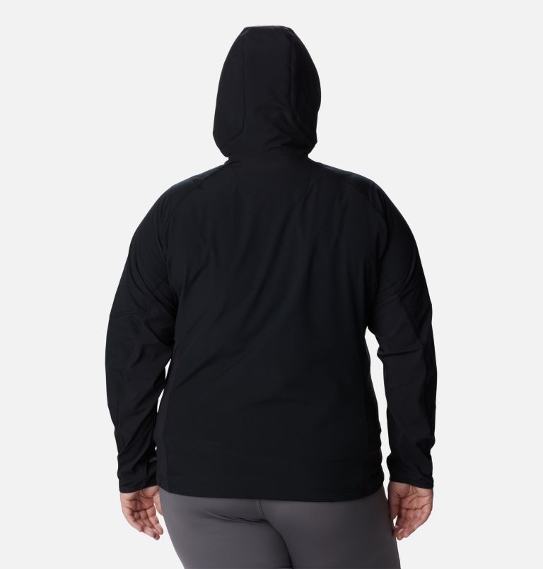 Women's Sweet As Softshell Hooded Jacket - Plus Size, Color: Black, image 2