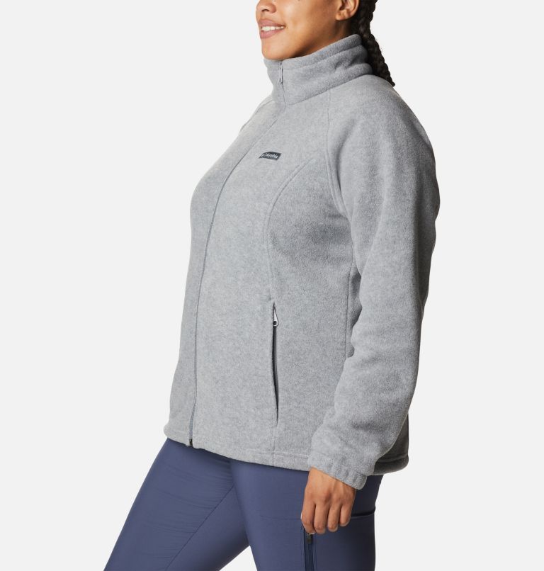 Thumbnail: Women's Benton Springs Full Zip Fleece Jacket - Plus Size, Color: Light Grey Heather, image 3