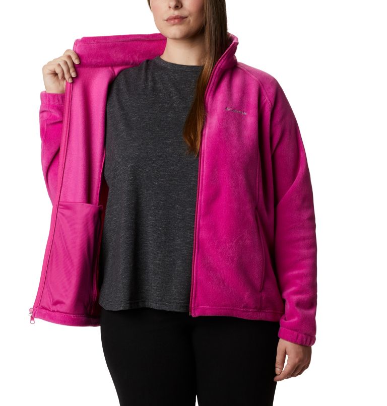 Thumbnail: Women's Benton Springs Full Zip Fleece Jacket - Plus Size, Color: Fuchsia, image 5