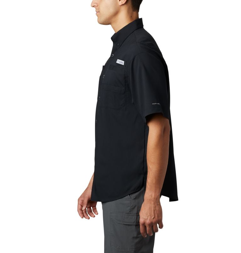 Thumbnail: Men's Collegiate PFG Tamiami Short Sleeve Shirt - Tall - Tennessee, Color: UT - Black, image 3