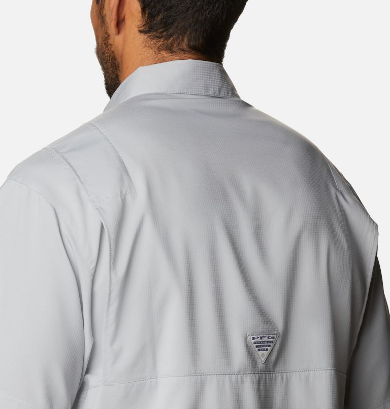 Thumbnail: Men's Collegiate PFG Tamiami Short Sleeve Shirt - Tall - Texas, Color: TEX - Columbia Grey, image 5
