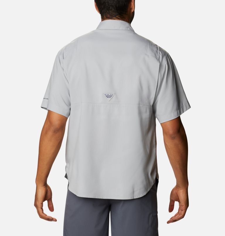 Men's Collegiate PFG Tamiami Short Sleeve Shirt - Texas, Color: TEX - Columbia Grey