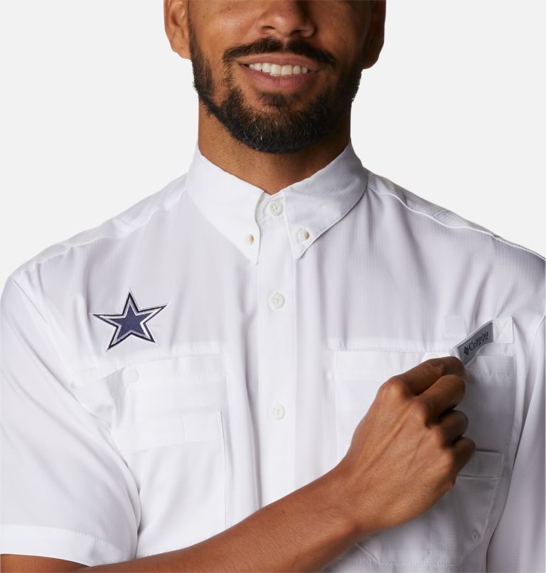 Men's PFG Tamiami Short Sleeve Shirt - Tall - Dallas Cowboys, Color: DC - White, image 4