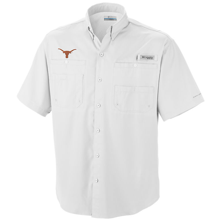 Men S Collegiate Pfg Tamiami Short Sleeve Shirt Texas Columbia Com