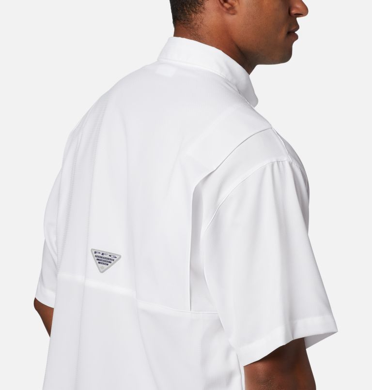 Houston Columbia Tamiami Performance Short Sleeve Shirt Uh Interlocking | White | Small