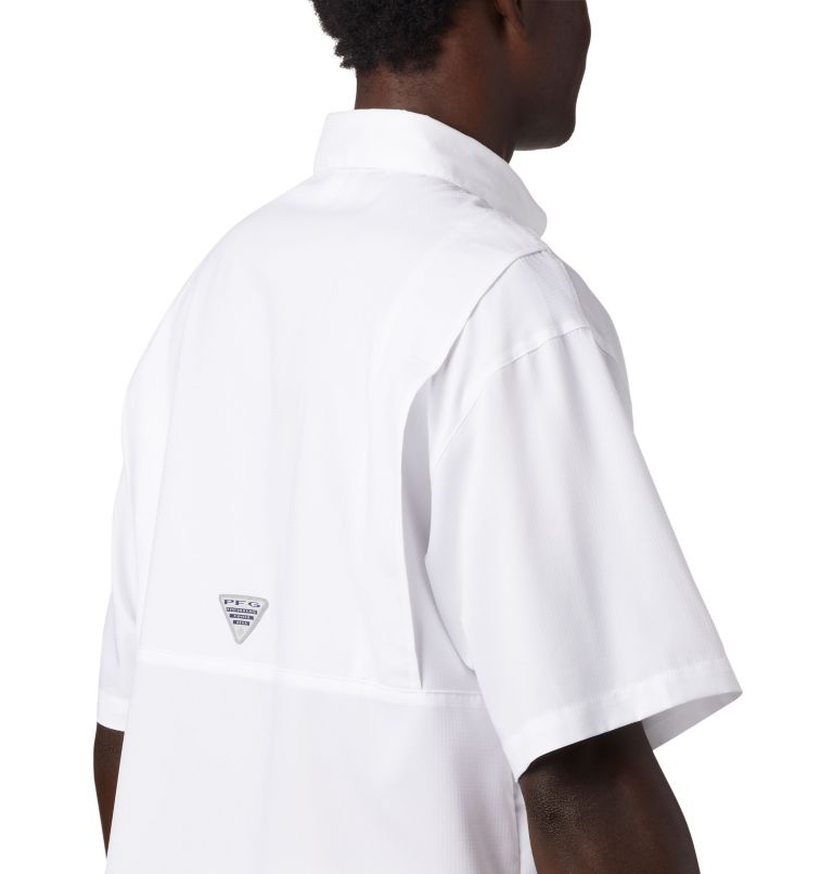 Thumbnail: Men's Collegiate PFG Tamiami Short Sleeve Shirt - Georgia, Color: UGA - White, image 5