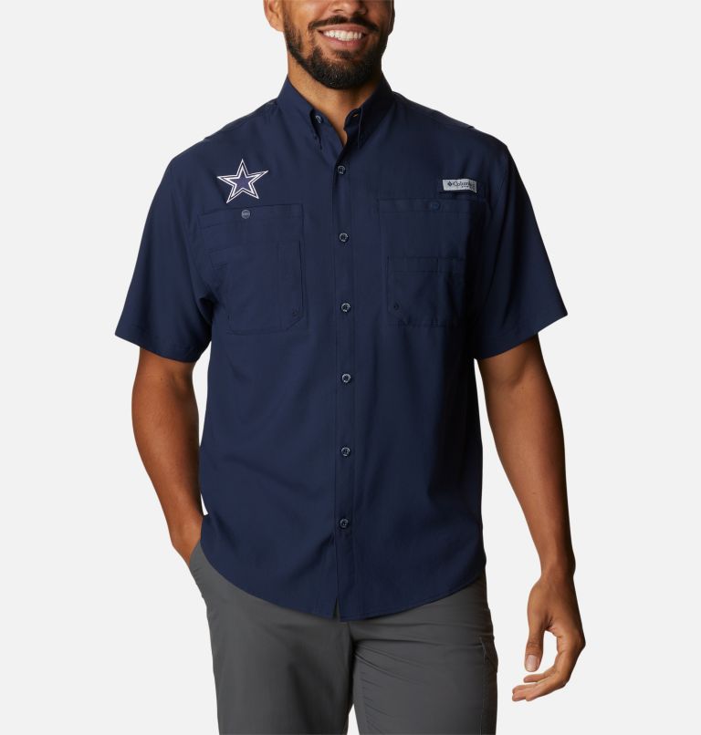 Columbia Men's PFG Tamiami Short Sleeve Shirt - Dallas Cowboys - M - Navy Blue