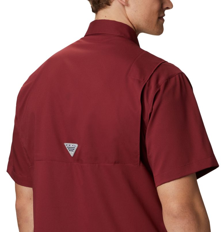 Men's Collegiate PFG Tamiami Short Sleeve Shirt - Florida State, Color: FSU - Cabernet