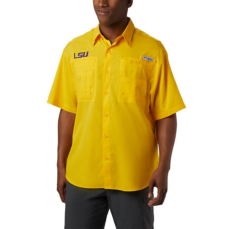 Men S Collegiate Pfg Tamiami Short Sleeve Shirt Lsu Columbia Com