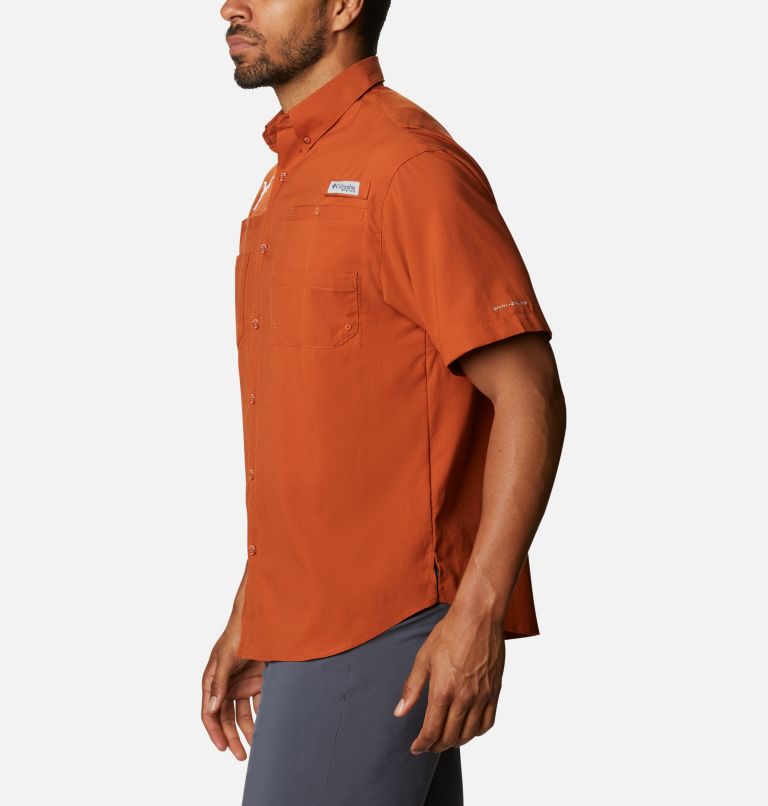 Thumbnail: Men's Collegiate PFG Tamiami Short Sleeve Shirt - Tall - Texas, Color: TEX - Cedar, image 3