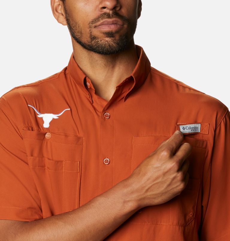 Men's Collegiate PFG Tamiami Short Sleeve Shirt - Tall - Texas, Color: TEX - Cedar, image 4