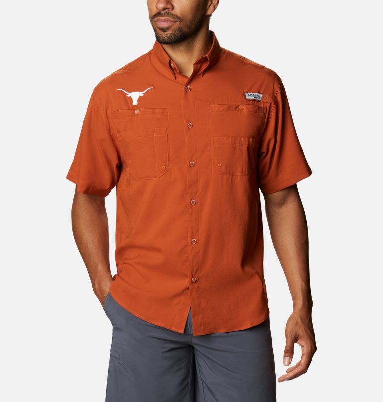 Men's Collegiate PFG Tamiami Short Sleeve Shirt - Tall - Texas, Color: TEX - Cedar, image 1