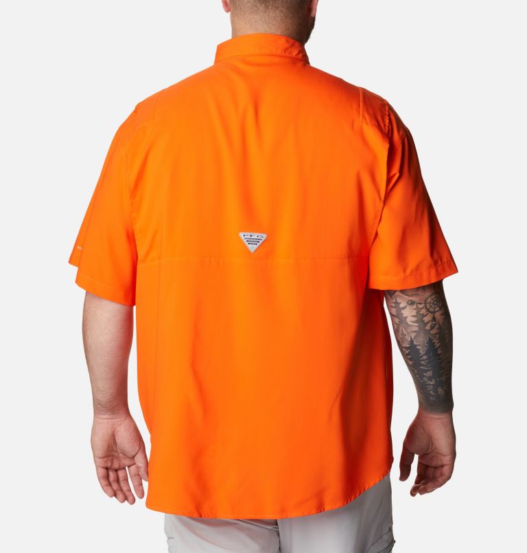Men's Collegiate PFG Tamiami Short Sleeve Shirt - Big - Auburn, Color: AUB - Spark Orange
