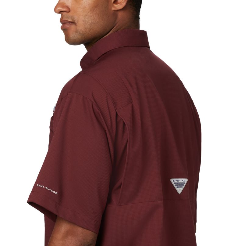 Men's Collegiate PFG Tamiami Short Sleeve Shirt - Tall - Texas A&M, Color: TAM - Maroon
