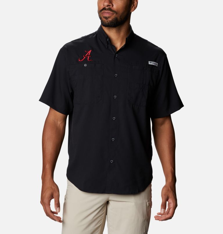 Men's Collegiate PFG Tamiami Short Sleeve Shirt - Tall - Alabama, Color: ALA - Black
