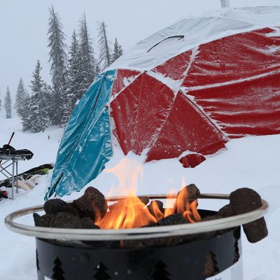 Winter Hot Tent Camping In Snow 15°F