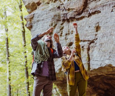 A photo of Chris Sharma and Michaela Kiersch
