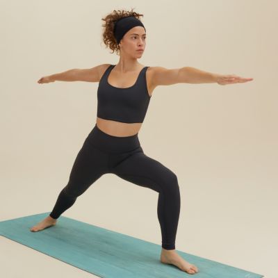Prana Remy Skirted Legging Ruched Sides Women's Medium Black Yoga