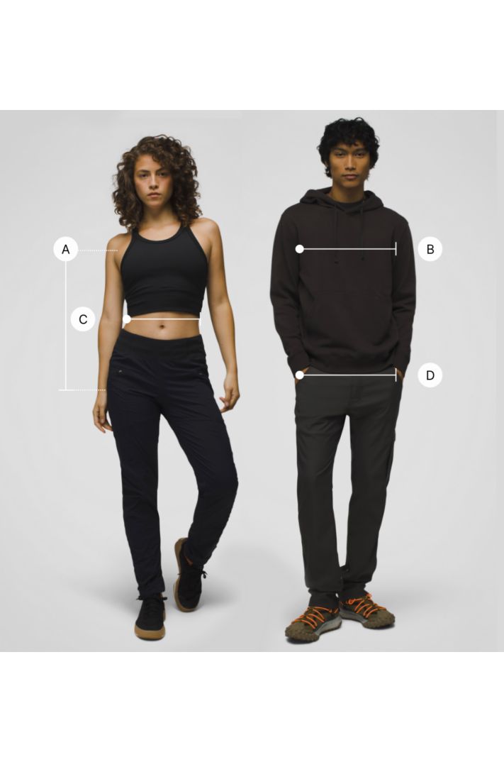 Gender Neutral size chart measurement guide